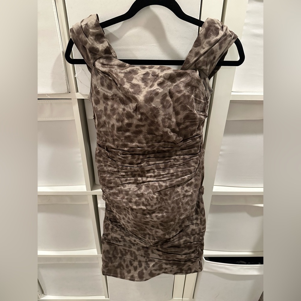 Nicole Miller Animal Print ruched dress